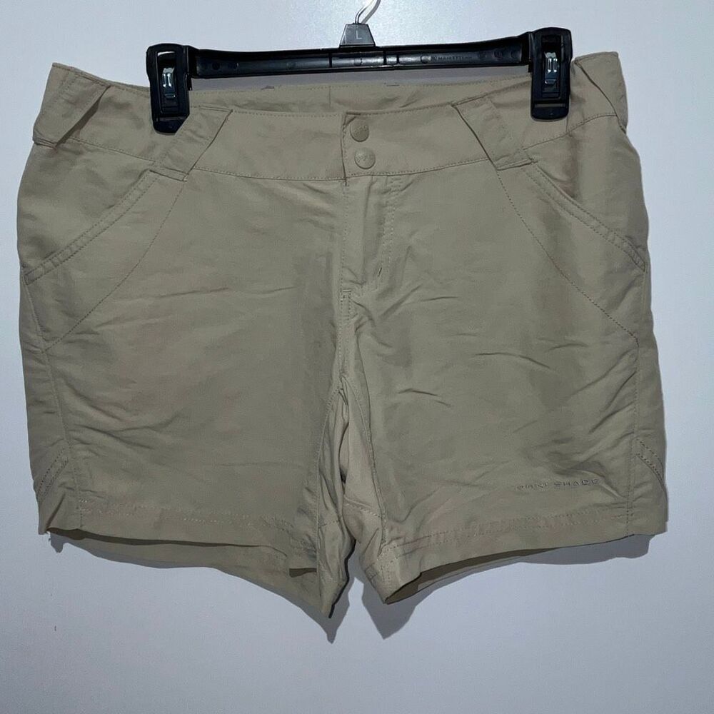Columbia Women's Beige Omni-Shade PFG Flat Front Fishing Hiking Shorts Medium